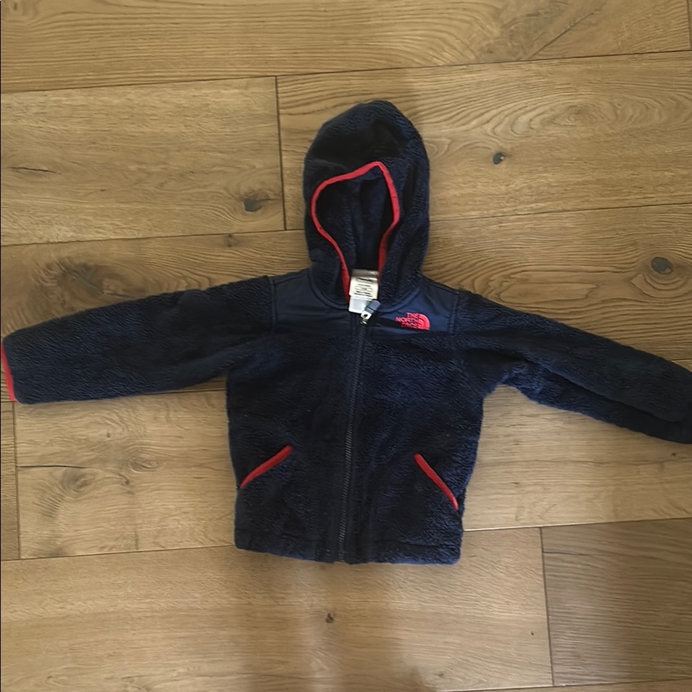 The North Face Navy Fleece Jacket with Red Accents